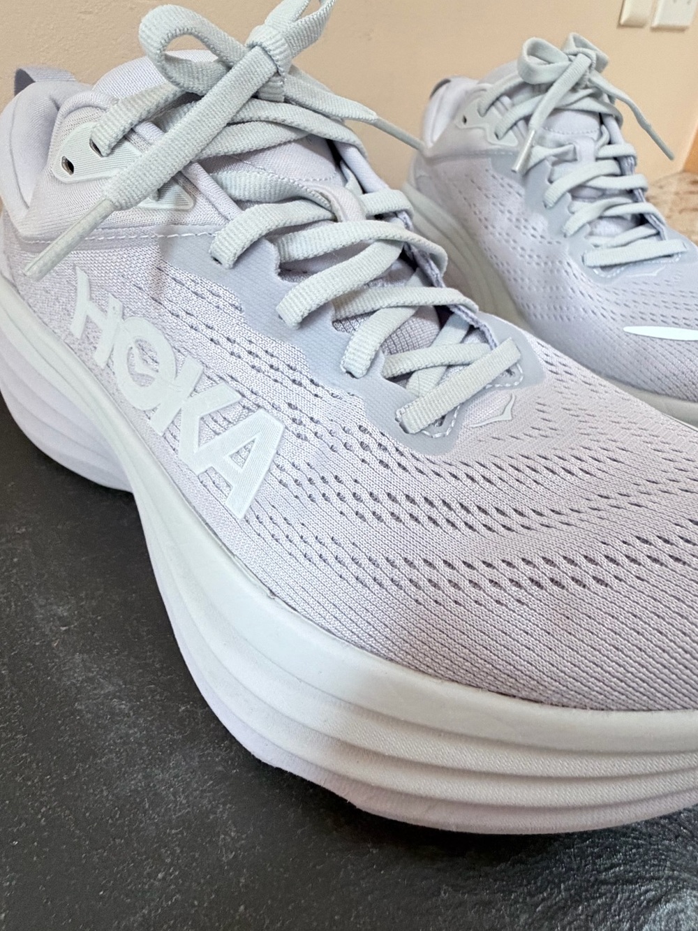 Hoka Women’s White Athletic Cushioning Running Shoes - Picture 3 of 8